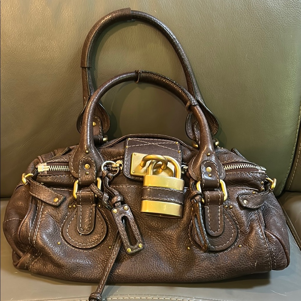 Vintage authentic Chloe paddington lock bag brown circa 2005ish